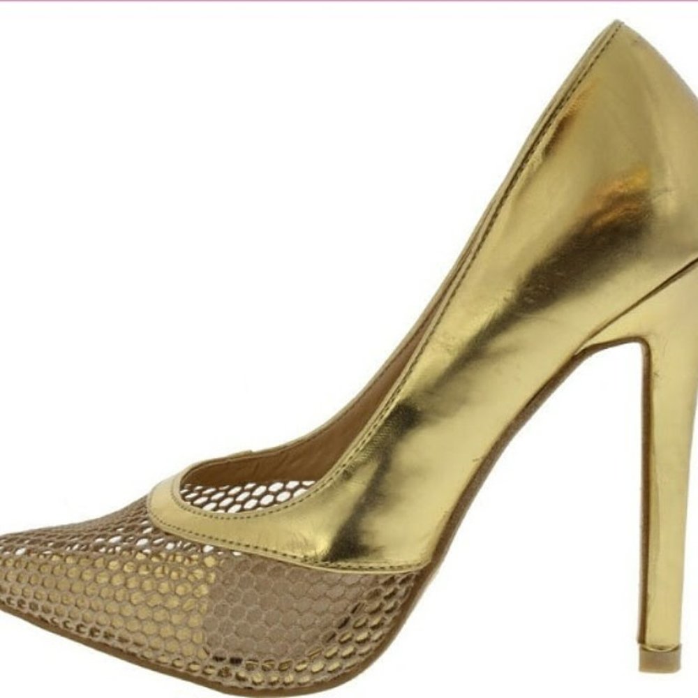 Women's Gold Heels Size 8